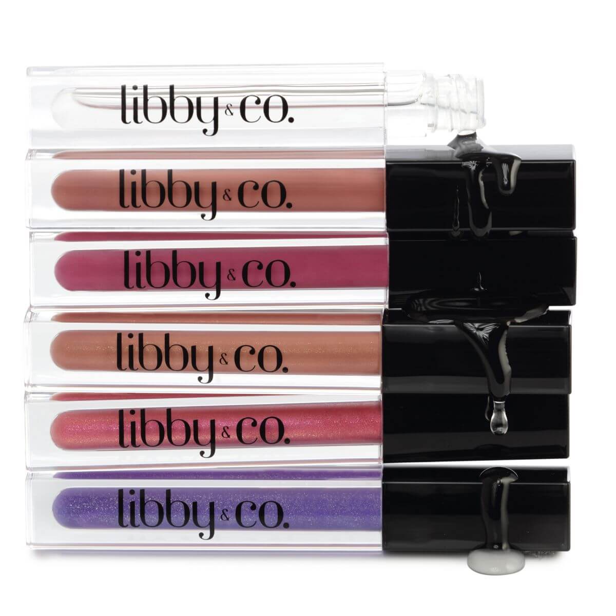 6 PC Pink Lip gloss Set - Pink Color changing mood Glitter Lipgloss *US  STOCK*